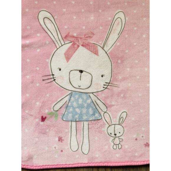 Little Wonders Baby Kids Blanket Bunny Rabbit Sherpa Pink Girl Soft Security - Picture 3 of 10